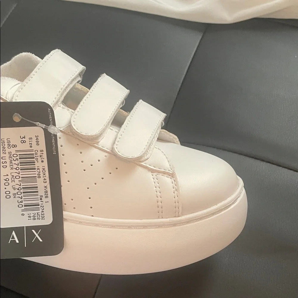 Armani Exchange White Women's Sneakers sz 7 - Picture 9 of 13